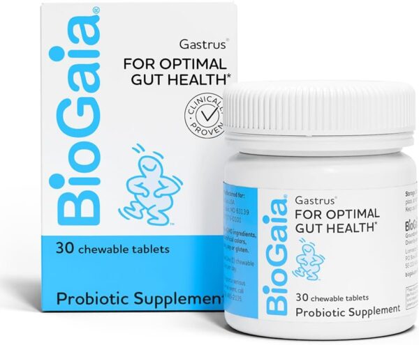 BioGaia Gastrus Gut Health Probiotic | Eases Abdominal Discomfort, Gas & Bloating | Promotes Regularity & a Healthy Gut | Contributes to a Balanced Microbiome | Backed by 30 Years of Research