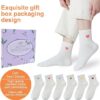 Women's Thin Cotton Socks, Soft Above Ankle Crew socks 6-Pairs Cute Fun Heart Novelty Socks (packed a Present box) - Image 2