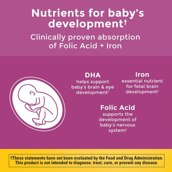 Nature Made Prenatal with Folic Acid + DHA, Prenatal Vitamin and Mineral Supplement for Daily Nutritional Support, 110 Softgels, 110 Day Supply - Image 5