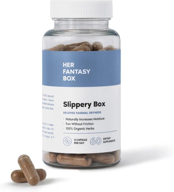 Slippery Box Feminine Care for Vaginal Health - 60 Fast-Acting Capsules for Women's Wellness, pH Balance, and Intimate Support