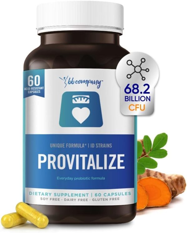 BB Company Provitalize | Probiotics for Women, Menopause | Joint Support, Sexy Midsection Curves, Digestive Health, Menopause Bloat | Turmeric Curcumin Moringa | Packaging Vary | 60 Ct