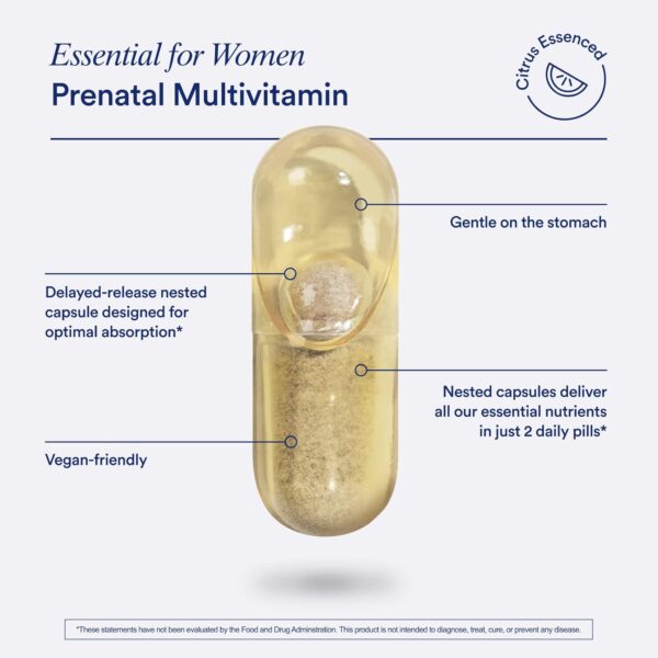 Ritual Essential for Women Prenatal Multivitamin: Folate & Choline for Neural Tube Support, Omega-3 DHA for Fetal Brain Development, Iron, Calcium-Helper D3 & K2, Non-GMO, Vegan, Citrus, 30 Days - Image 4