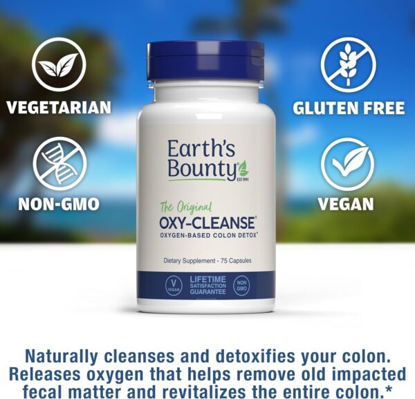 Earth's Bounty - Oxy-Cleanse Colon Conditioner - Gentle Colon Cleanse for Digestive Wellness - Constipation Relief - Natural Colon Detox - 75 Capsules - Image 5