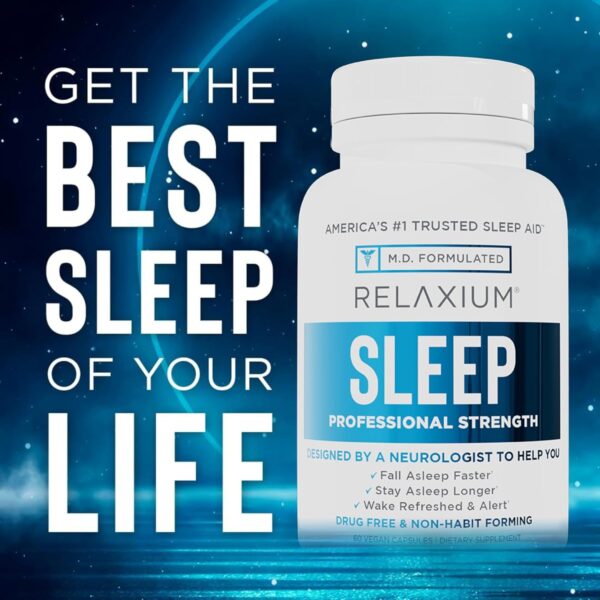 Relaxium Sleep Aid for Adults, Melatonin 5mg with Magnesium Glycinate, Sleep-Promoting Valerest & Ashwagandha, Non-Habit Forming Sleep Supplement, 60 Capsules, 30-Day Supply - Image 3