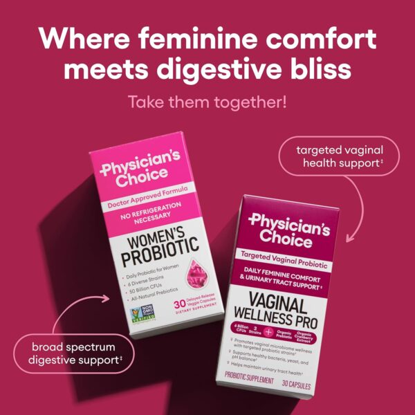 Physician's Choice Probiotics for Women - PH Balance, Digestive, UT, & Feminine Health - 50 Billion CFU - 6 Unique Strains for Women - Organic Prebiotics, Cranberry Extract+ - Women Probiotic - 30 CT - Image 6