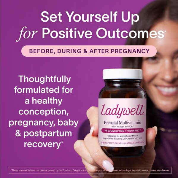 Prenatal Multivitamin | Conception, Pregnancy & Postpartum | Key Ingredients Including DHA, Folate & Iron | Expertly-Formulated & Tested | Designed for Absorption with Nausea Support, 60 Ct - Image 6