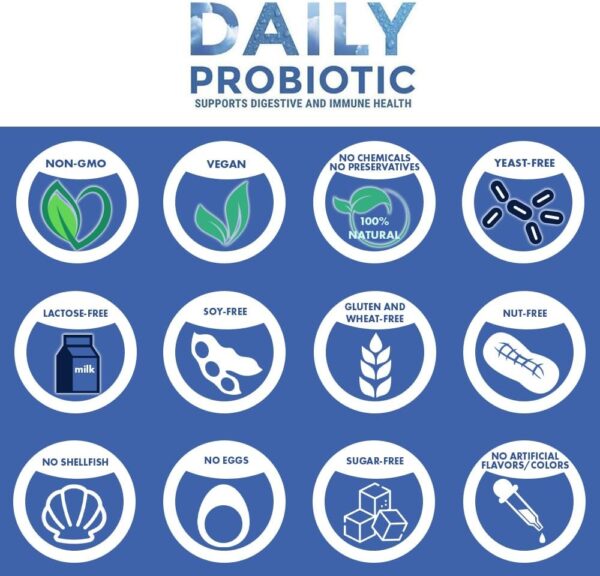 Daily Adults’ Probiotic, 60 Pearls- Vegan Supplement w/ 6 Billion CFU - Supports Digestive Health -Delivers 15x More Good Micro-Organism- Relieves Gas, Bloated Stomach & Acid Reflux - Image 6