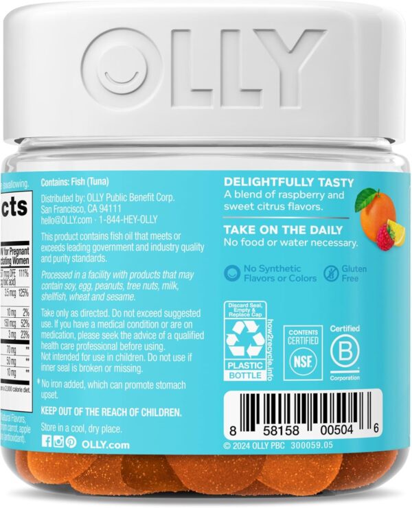 Olly The Essential Prenatal Gummy Multivitamin, 30 Day Supply ( Gummies), Sweet, Folic Acid, Vitamin D, Omega 3 DHA, Chewable Supplement, White Citrus, 60 Count (Pack of 1) - Image 6