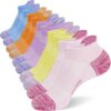 SIXDAYSOX Womens Ankle Socks Low Cut Cushioned Running Socks No Show Athletic Socks 5 Pairs