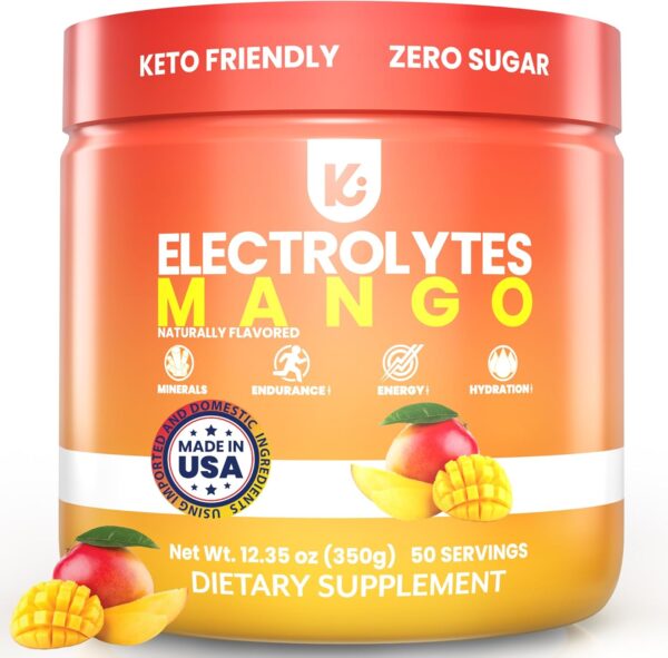 Keppi Keto Hydration Electrolytes - Mango - Electrolyte Powder no Sugar - Sips Like Sunshine - Keto Electrolytes Powder - Electrolytes Powder Sugar Free - Electrolytes Powder