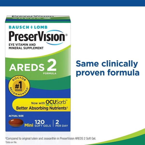 PreserVision AREDS 2 Eye Vitamin & Mineral Supplement, Contains Lutein, Vitamin C, Zeaxanthin, Zinc & Vitamin E, 120 Softgels (Packaging May Vary) - Image 4