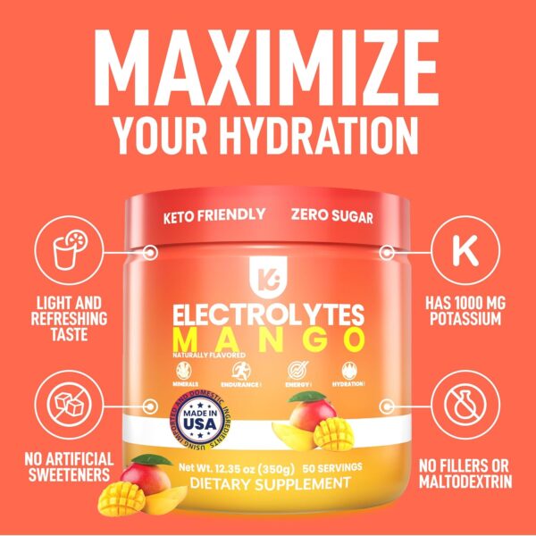 Keppi Keto Hydration Electrolytes - Mango - Electrolyte Powder no Sugar - Sips Like Sunshine - Keto Electrolytes Powder - Electrolytes Powder Sugar Free - Electrolytes Powder - Image 3