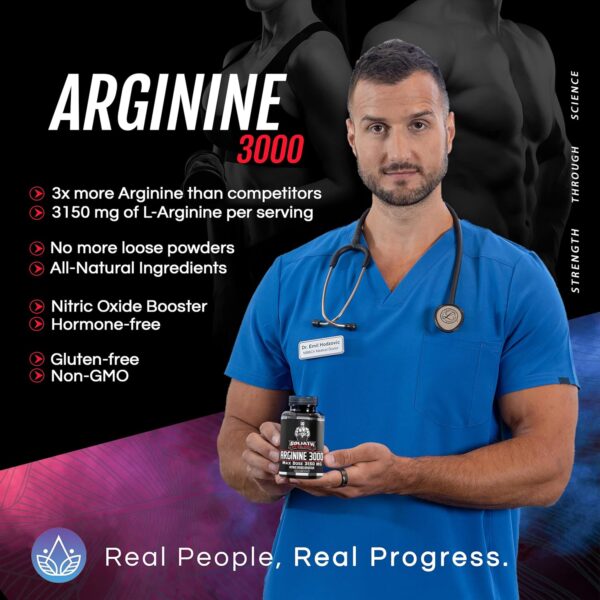 Dr. Emil - L Arginine (3150mg) Highest Capsule Dose - Nitric Oxide Supplement for Vascularity, Endurance and Heart Health (AAKG and HCL) - 90 Tablets - Image 5