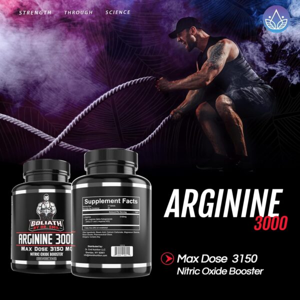 Dr. Emil - L Arginine (3150mg) Highest Capsule Dose - Nitric Oxide Supplement for Vascularity, Endurance and Heart Health (AAKG and HCL) - 90 Tablets - Image 2