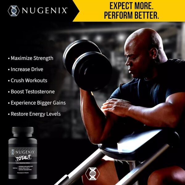 Nugenix Total-T, Free and Total Testosterone Booster Supplement for Men, 90 Count - Image 2
