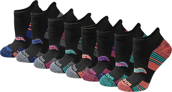 Saucony Women's RunDry Performance Heel Tab Athletic Socks, Available in S-L (8, 16, 24 Pairs)