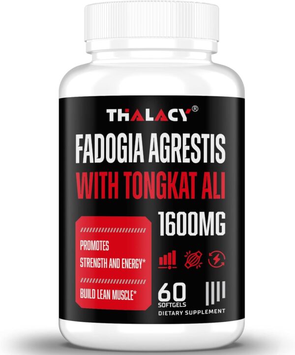 1600mg Fadogia Agrestis Tongkat Ali Supplement, Fadogia Agrestis Extract for Men with Ashwagandha - Maximum Strength, 60 Softgels