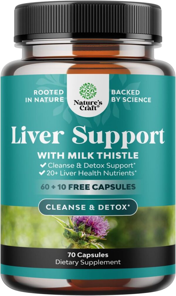 Liver Cleanse Detox & Repair Formula - Herbal Liver Support Supplement with Milk Thistle Turmeric Dandelion Root & Artichoke Extract for Liver Health - Silymarin Milk Thistle Liver Detox Capsules