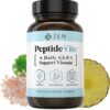 Zen Nutrients PeptideVite GLP-1 Support Vitamin for Gut Health with Probiotics, Bromelain, Chromium Picolinate & Organic Ginger (60 Capsules)