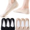 VFM 6/8 pairs Women No Show Socks Ultra Low Cut Liner Socks Ice Feeling socks Nonslip Liner Invisible Hidden Thin Socks
