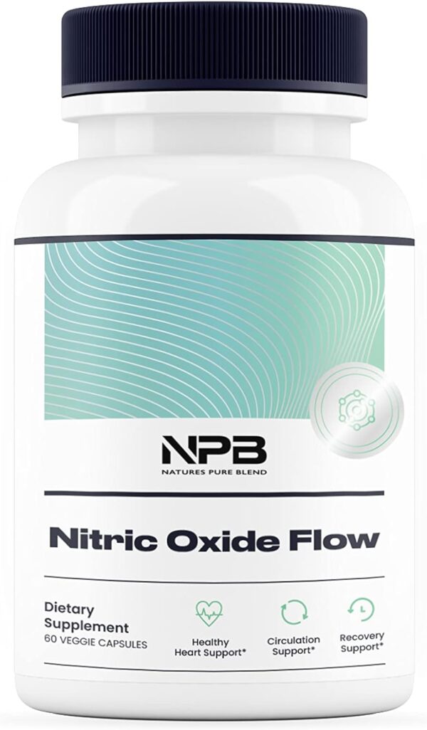 Nature's Pure Blend Nitric Oxide Supplement L-Arginine - Blood Pressure Support Capsule - 1500MG - Nitric Oxide Booster - Amino Energy - Preworkout for Men, Muscle Growth