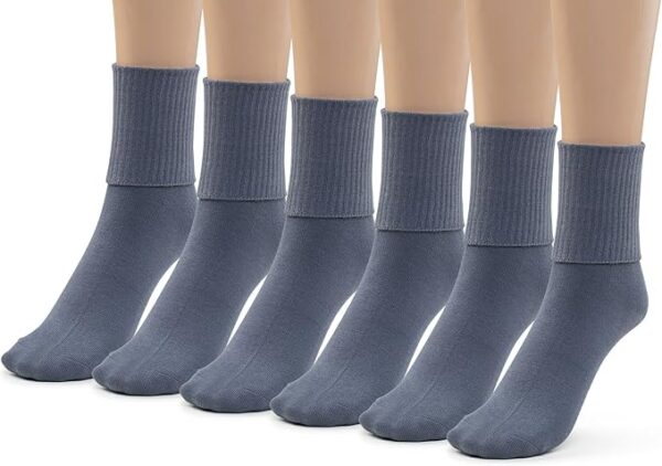 Womens Soft Rayon from Bamboo Dress Socks Crew Seamless Toe Turn Cuff Socks 3-6 Pairs