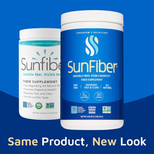 Tomorrow's Nutrition, Sunfiber, Prebiotic Fiber Supplement for Digestive Health, Low FODMAP, Gluten-Free, Unflavored, 30 Servings - Image 6