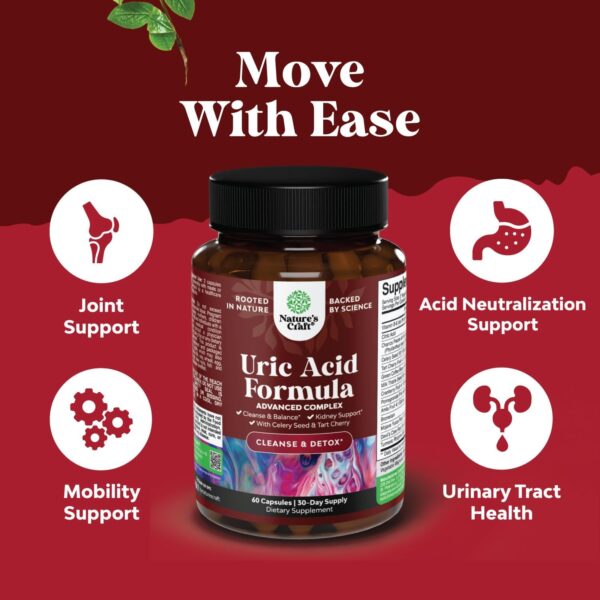 Vegan Uric Acid Cleanse and Detox - Daily Kidney Cleanse and Uric Acid Support for Adults - Tart Cherry Extract Capsules with Detox Cleanse Herbal Blend for Men and Women's Joints Kidneys and More - Image 5