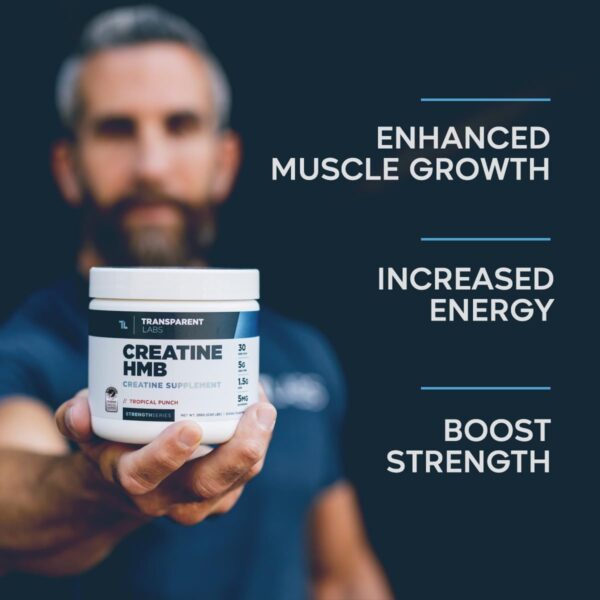 Transparent Labs Creatine HMB - Creatine Monohydrate Powder with HMB for Muscle Growth, Increased Strength, Enhanced Energy Output, and Improved Athletic Performance - 30 Servings, Unflavored - Image 2