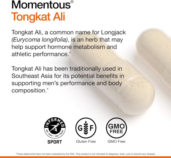 Momentous Tongkat Ali for Men and Women - Natural Performance Longjack Tongkat Ali Supplement for Health & Wellness - Hormone, Energy & Mood Support - Tongkat Ali Root Extract Powder, 30 Servings - Image 2