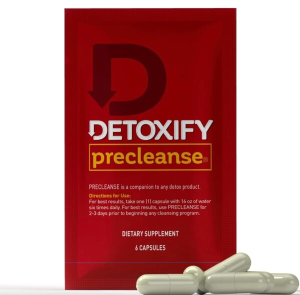 Detoxify Pre Cleanse One Day Detox Capsules with Milk Thistle and Dandelion - Total Body Cleanse for Women and Men