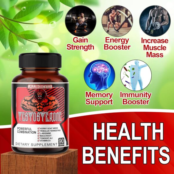 8IN1 Ultra Test Support with Tribulus Terrestris, Tongkat Ali, Maca Root, Beet Root, L-Arginine, Vitamin D3 - Strength, Stamina & Muscle Growth Support (90 Count (Pack of 1)) - Image 5