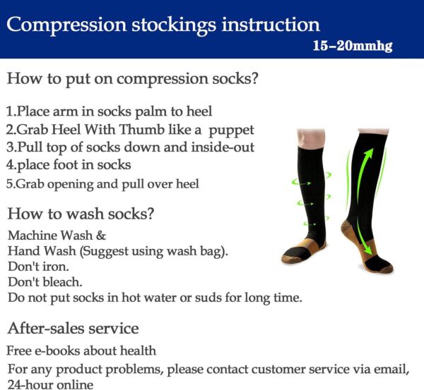 Graduated Copper Compression Socks for Men & Women Circulation 8 Pairs 15-20mmHg - Best for Running Athletic Cycling - Image 3