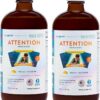 LIQUIDHEALTH Attention, Liquid Multivitamin for Kids & Teens - Improves Memory Retention, Concentration, Focus, Mood, Relaxation & Calming - Great Taste, Vegan, Sugar-Free (2 Pack)
