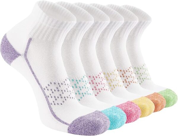 Hepsibah Womens Ankle Athletic Socks Cotton Thick Cushioned Low Cut Running Socks 6 Pack