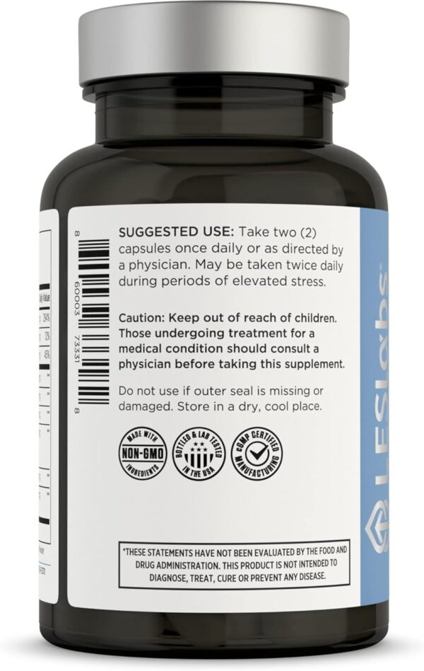 LES Labs GABA Health – Calm Mind & Relaxation, Stress Relief, Neurotransmitter Support & Deep Sleep – GABA, Taurine, Passionflower, Skullcap, L-Theanine & Magnesium – Non-GMO Supplement – 90 Capsules - Image 4