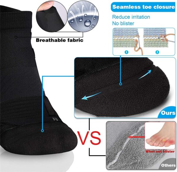 Hylaea No Show Running Athletic Anti-Blister Wicking Coolmax Socks, Seamless Anti-odor - Image 3