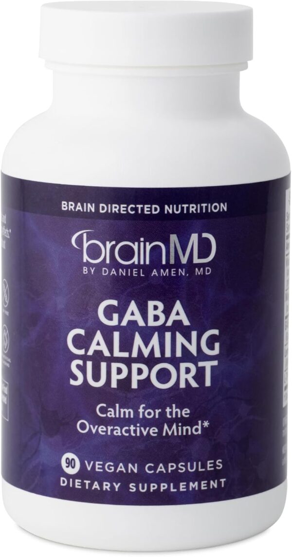 Dr Amen BrainMD GABA Calming Support - 90 Capsules - Promotes Relaxation - Contains Magnesium, Vitamin B6 & Lemon Balm - 90 Servings