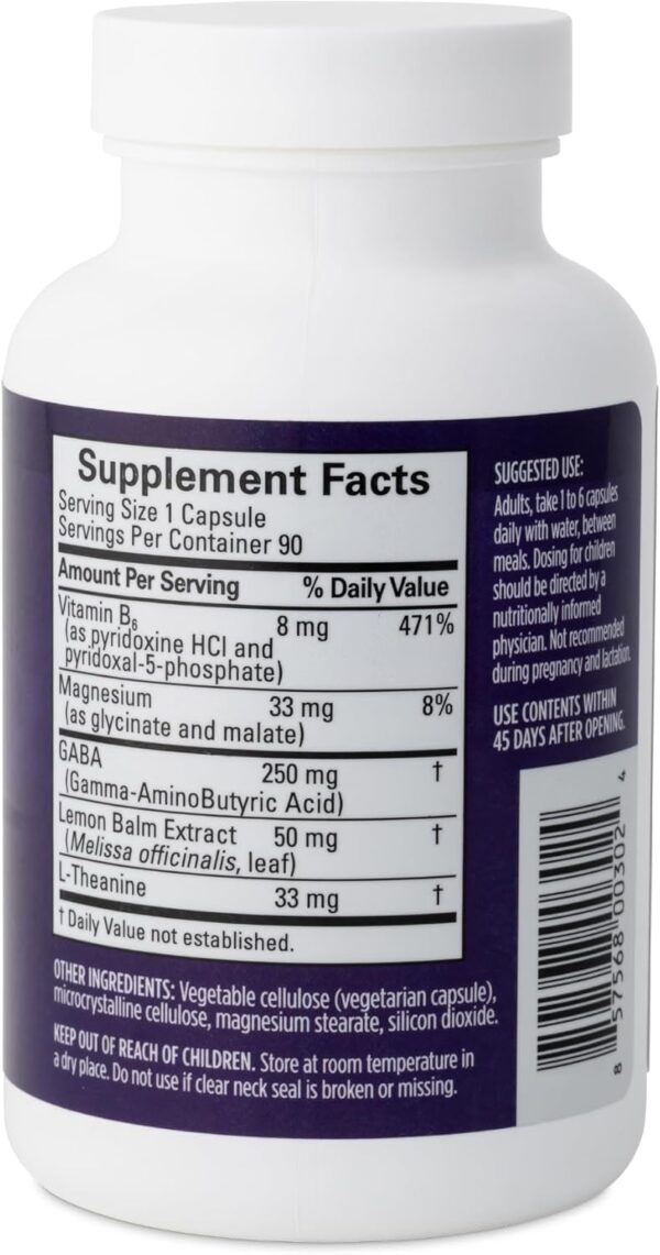 Dr Amen BrainMD GABA Calming Support - 90 Capsules - Promotes Relaxation - Contains Magnesium, Vitamin B6 & Lemon Balm - 90 Servings - Image 3