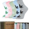 Womens Bamboo Socks, 5 Pack with Gift Box, Quarter Ankle Thin Women Socks Moisture Wicking Seamless Size 6-10