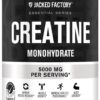 Jacked Factory Creatine Monohydrate Powder 425g - Creatine Supplement for Muscle Growth, Increased Strength, Enhanced Energy Output and Improved Athletic Performance 85 Servings, Unflavored