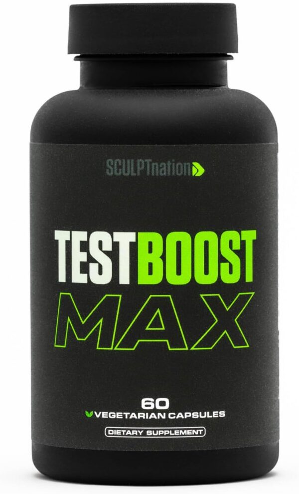 Sculpt Nation by V Shred Test Boost Max - Testosterone Supplement for Men - Tribulus Terrestris for Men - Natural Energy, Stamina, and Strength Booster - 60 Gluten Free Capsules