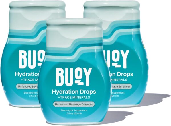 Buoy Electrolyte Drops | 120 Servings | No Sugar, No Sweeteners | Dietitian Recommended | Trace Minerals, Vitamins | Purposefully Unflavored | Add to Any Drink