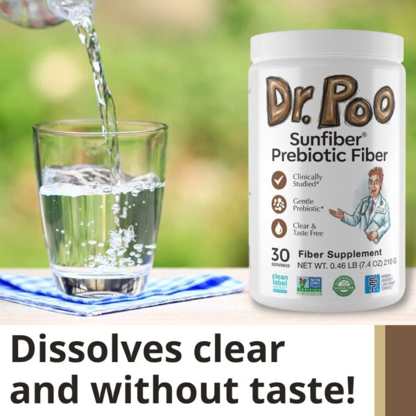 Dr. Poo All-Natural Prebiotic Fiber Supplement | Fiber for the Whole Family | Gentle and Simple Ingredients to Improve Gut Health | Gluten Free, Vegan,Tasteless, Non-GMO, Low-FODMAP (30 Servings) - Image 6