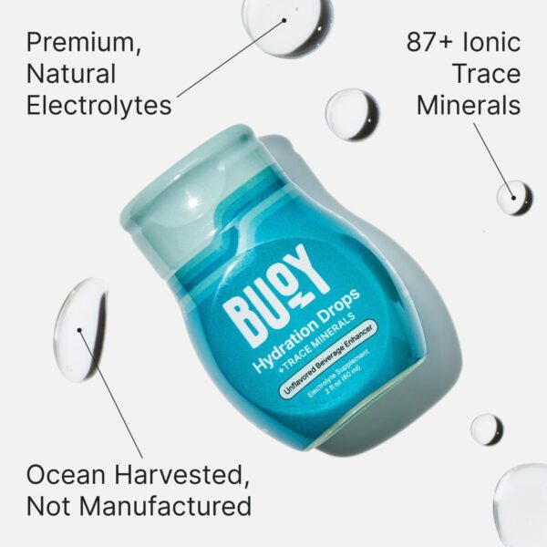 Buoy Electrolyte Drops | 120 Servings | No Sugar, No Sweeteners | Dietitian Recommended | Trace Minerals, Vitamins | Purposefully Unflavored | Add to Any Drink - Image 4