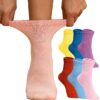 Special Essentials 6 Pairs Non-Binding Diabetic & Circulator Ankle Socks For Men & Women - Soft Moisture-Wicking Cotton
