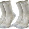 SAMSOX 2 Pack Merino Wool Hiking Socks, Made in USA, Moisture Wicking Cushion Socks for Men & Women (Charleston Micro Crew)