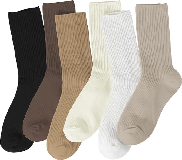 BomKinta Calf Socks for Women - Thin Solid Cotton Crew Socks - Casual Cute Above Ankle Socks - Image 3