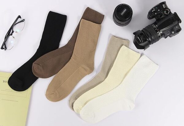 BomKinta Calf Socks for Women - Thin Solid Cotton Crew Socks - Casual Cute Above Ankle Socks - Image 2