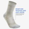 SAMSOX 2 Pack Merino Wool Hiking Socks, Made in USA, Moisture Wicking Cushion Socks for Men & Women (Charleston Micro Crew) - Image 4